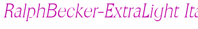 RalphBecker-ExtraLight Italic